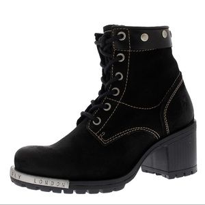 NWOT Fly London Lito black suede booties